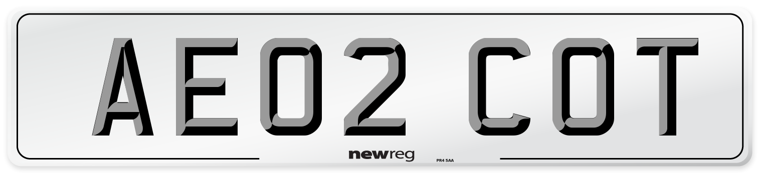 AE02 COT Number Plate from New Reg